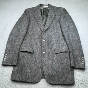 VINTAGE Harris Tweed Sport Coat Men 40 Long Herringbone Blazer Wool Jacket